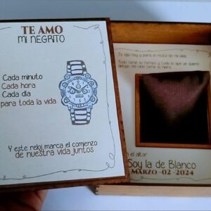 caja de compromiso para reloj de novio - regalo de compromiso