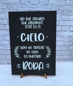 Cartel del recuerdo para bodas y eventos