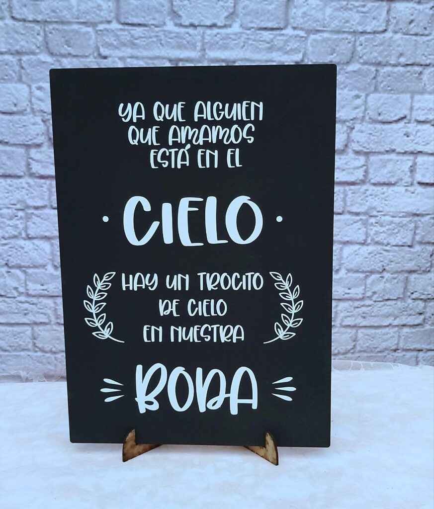Cartel del recuerdo para bodas y eventos