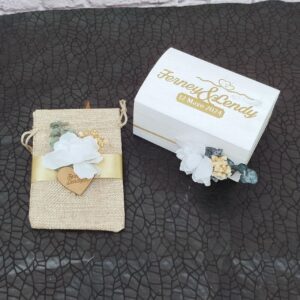 Cofre y bolsas de arras para anillos de boda, rituales de boda personalizados