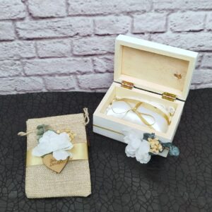 Cofre y bolsas de arras para anillos de boda, rituales de boda personalizados