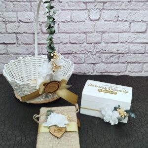 Cofre y bolsas de arras para anillos de boda, rituales de boda personalizados