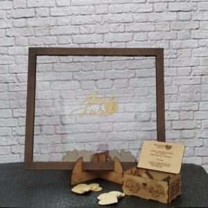 Cuadro para firmas de boda y todo evento con doble vidrio, elegante