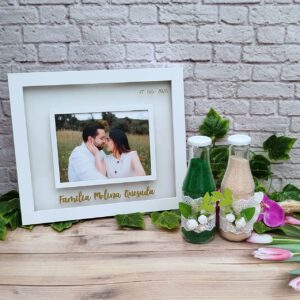 Cuadro de arena personalizado para bodas y eventos en tono blanco elegante Ceremonia de arena
