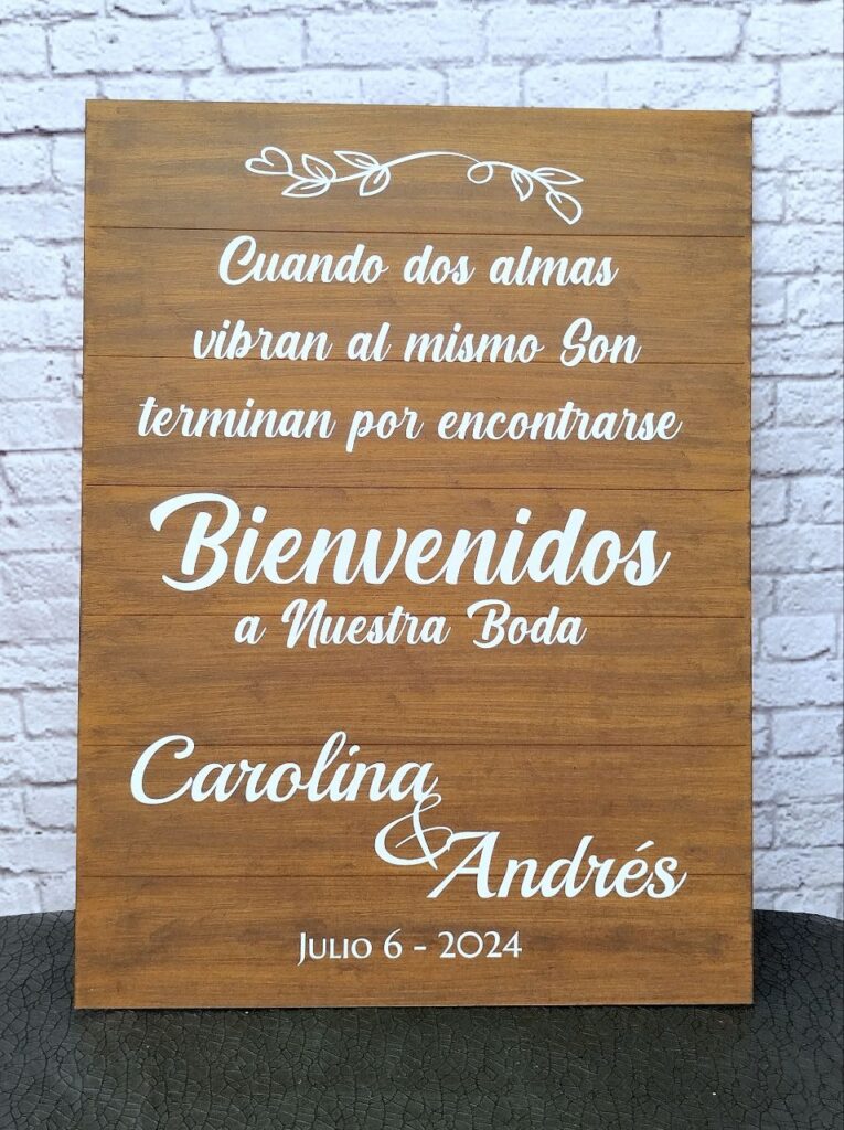 Cartel de bienvenida para eventos, reuniones, bodas, quinceaños, toda ocasión personalizados