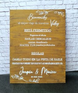 Cartel de bienvenida para eventos, reuniones, bodas, quinceaños, toda ocasión personalizados