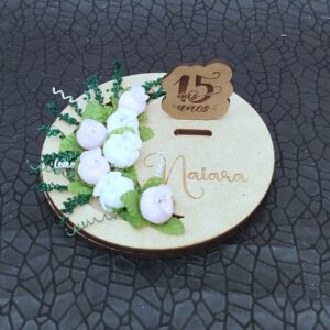 Porta anillos personalizado para quince años