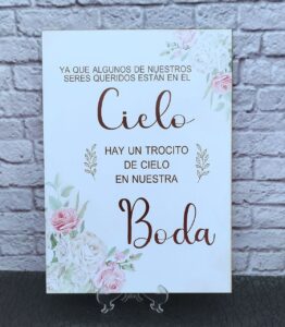 Cartel o aviso para pajecito - bodas - eventos - personalizados - toda ocasión