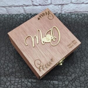 Cofre para anillos de boda personalizados vintage