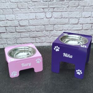 Comedor elevado personalizado para mascotas