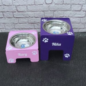 Comedor elevado personalizado para mascotas