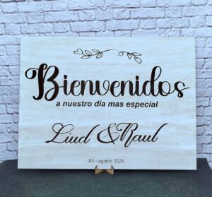 Cartel de bienvenida para eventos, reuniones, bodas, quinceaños, toda ocasión personalizados