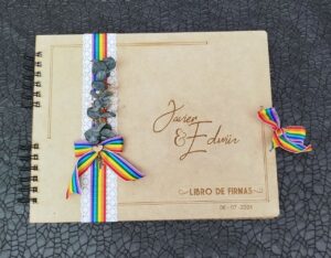 Libro de firmas personalizado para bodas y eventos toda ocasión, tapas en madera