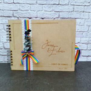 Libro de firmas personalizado para bodas y eventos toda ocasión, tapas en madera