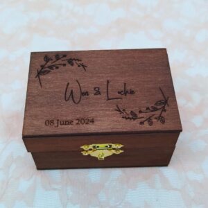 Cofre para anillos de boda personalizados vintage