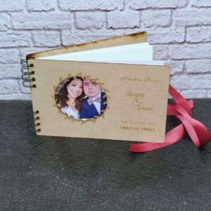 Libro de firmas personalizado para bodas y eventos toda ocasión, tapas en madera