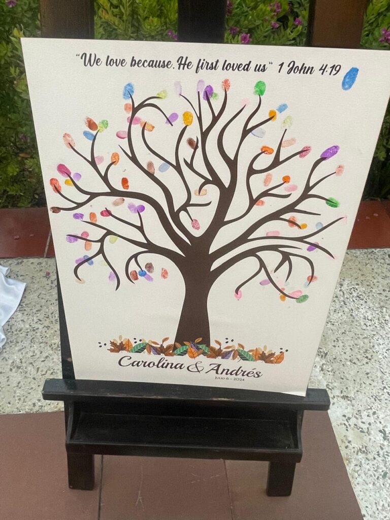 árbol de huellas personalizado apra bodas y eventos