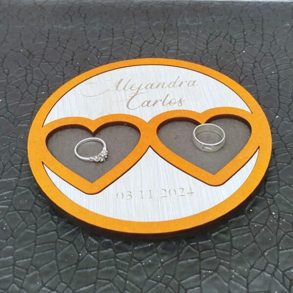 Porta anillos personalizado para anillos de boda