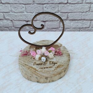 Porta anillos personalizado con rodaja en forma de corazón para anillos de boda vintage romantico