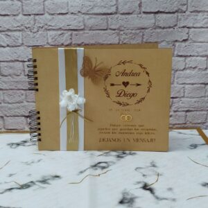 Libros de firmas personalizados toda ocasión en tapa en madera