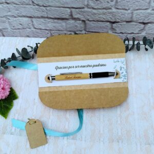 Esferos personalizados para detalles de padrinos, con empaque