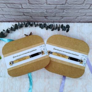 Esferos personalizados para detalles de padrinos, con empaque