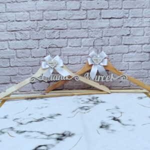 ganchos decorados y personalizados para vestidos de boda, vestido de novia, gancho vestido de novia personalizado