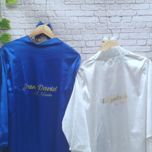 Bata personalizadas para los novios, batas para novia, bata en satin personalizadas