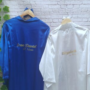 Bata personalizadas para los novios, batas para novia, bata en satin personalizadas