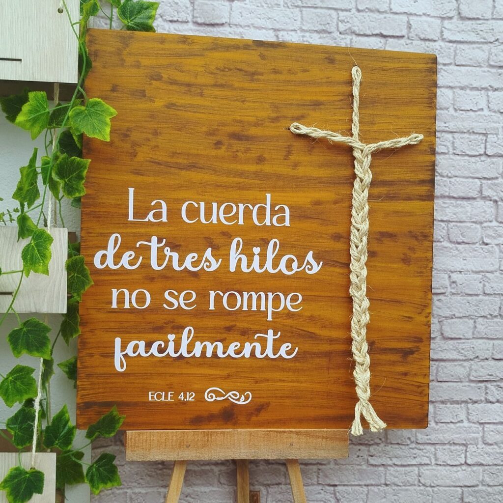 Cuadro de la ceremonia de los 3 hilos personalizado