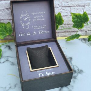 Caja personalizada para reloj de novio, caja reloj de compromiso, reloj para el novio, regalo de compromiso, caja reloj