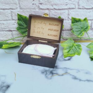 cofre para anillos personalizados vintage, con decoración personalizada en acrilico