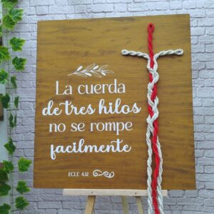 cuerda de 3 cuadro personalizado para boda