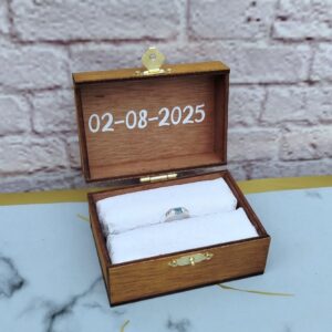 cofre para anillos personalizados vintage, con decoración personalizada