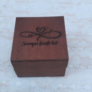 cofre para anillos personalizados vintage, con decoración personalizada