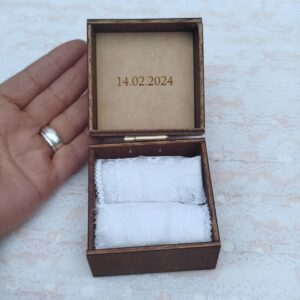 cofre para anillos personalizados vintage, con decoración personalizada