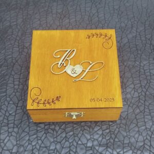cofre para anillos personalizados vintage, con decoración personalizada