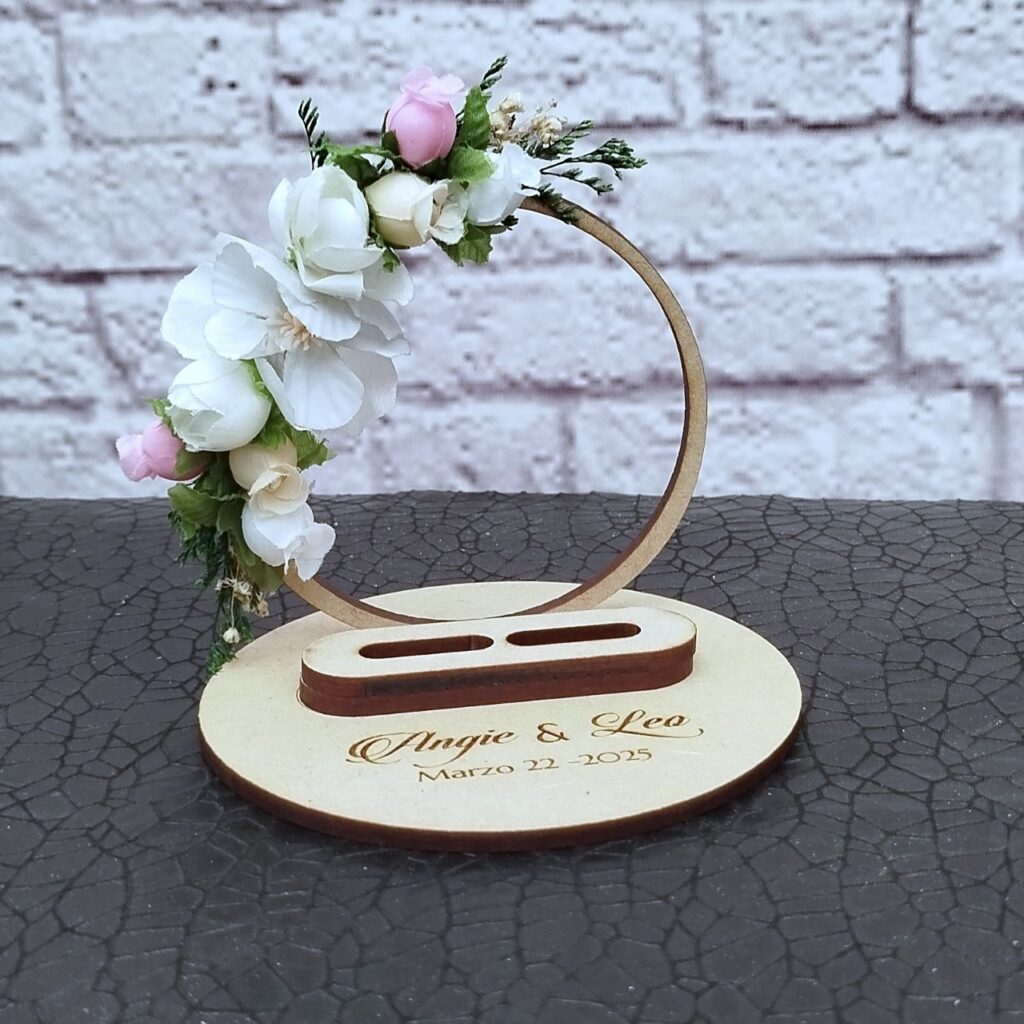porta anillos personalizados para anillos de boda decorado