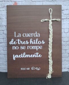 cuerda de 3 cuadro personalizado para boda