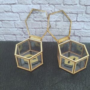 cofre para anillos personalizados vintage, con decoración personalizada en acrilico