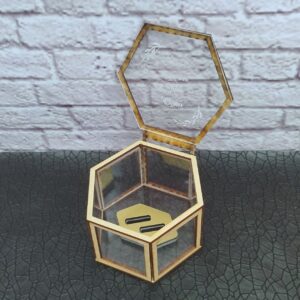 cofre para anillos personalizados vintage, con decoración personalizada en acrilico