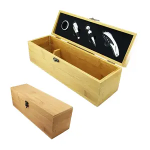 Caja para vino con accesorios para el vino