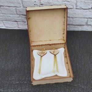 cofre para anillos personalizados vintage, con decoración personalizada en madera