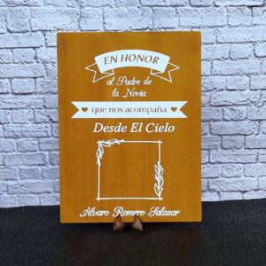Cartel del recuerdo para bodas y eventos personalizado en madera