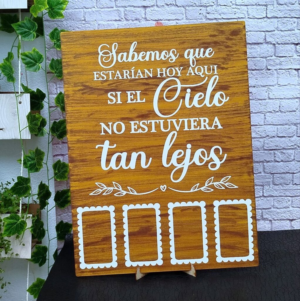 Cartel del recuerdo para bodas y eventos personalizado en madera