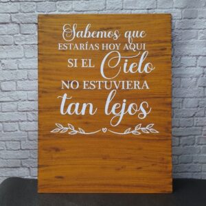 Cartel del recuerdo para bodas y eventos personalizado en madera