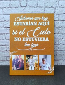Cartel del recuerdo para bodas y eventos personalizado en madera