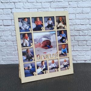 Marco para fotos bebes del primero año mes a mes personalizado