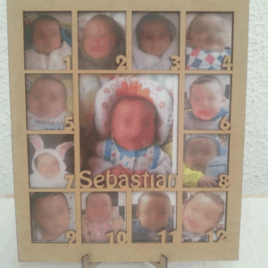 Marco para fotos bebes del primero año mes a mes personalizado
