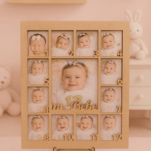 Marco para fotos bebes del primero año mes a mes personalizado